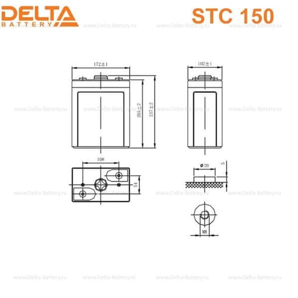 Аккумуляторная батарея Delta STC 150 (2V / 150Ah)
