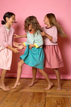 Платье с кантом РОЗА/МЯТА