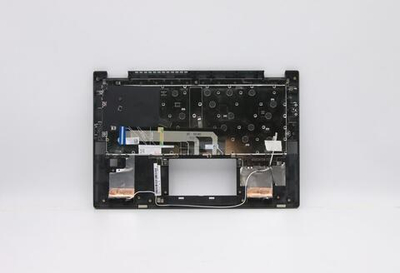 Верхняя панель с клавиатурой (топкейс) для ноутбука Lenovo ideapad Flex 5-14IIL05/Flex 5-14ARE05 раскладка - русская, с подсветкой, с фингерпринтом, черный (5CB0Y85501), оригинал