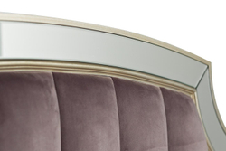 Кровать с зеркальными вставками Garda Decor розово-серая KFE007-69