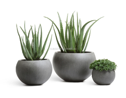 Кашпо TREEZ Effectory - Beton - Полусфера - Темно-серый бетон