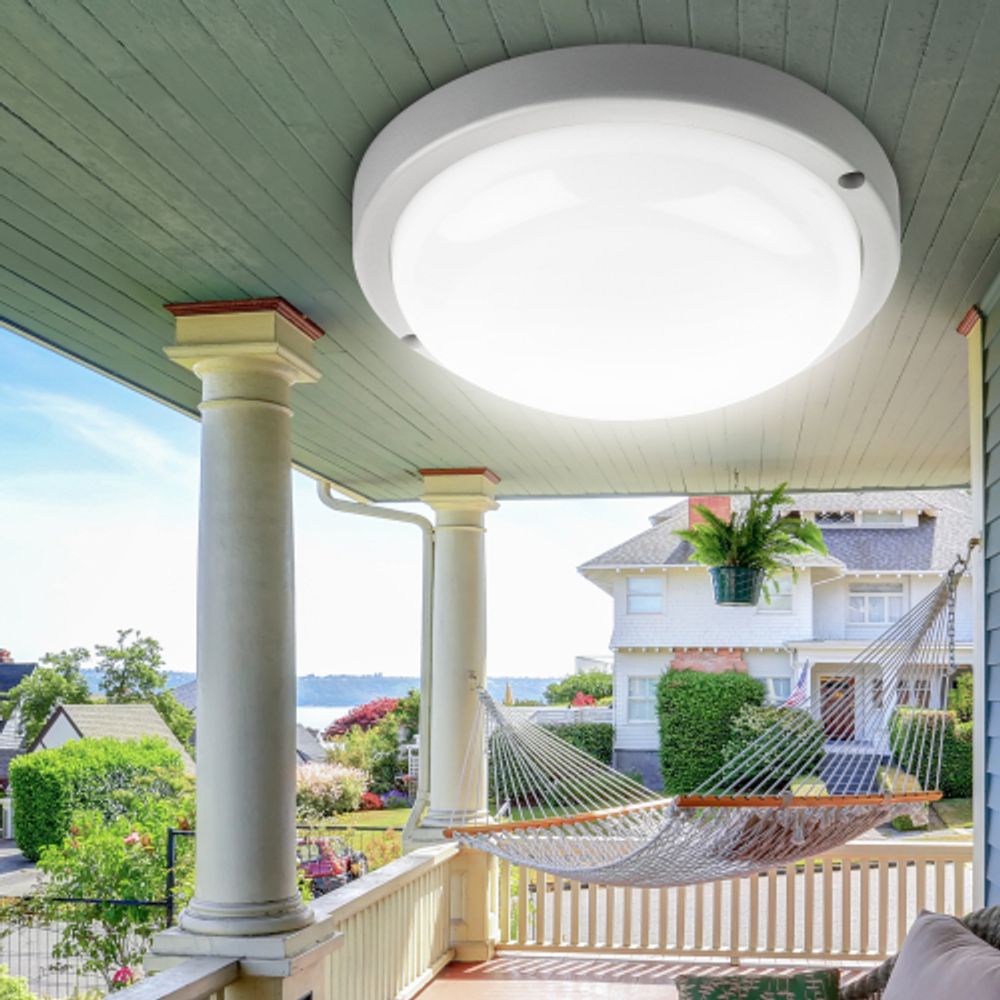 Светильник ЖКХ светодиодный ЭРА SPB-201-1-40K-008 IP65 8Вт 4000К D140 круг СВЧ с датчиком движения | Светильники для ЖКХ IP65