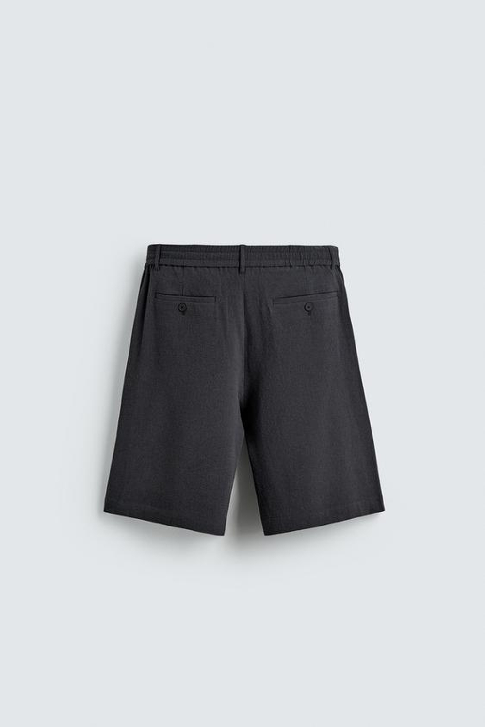 ZARA ШОРТЫ СВОБОДНОГО КРОЯ С НЕРОВНОЙ ТЕКСТУРОЙ И СКЛАДКАМИ, ТЕМНО-СЕРЫЙ