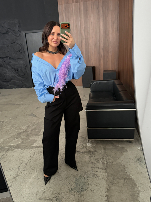 Рубашка с отстегивающимися перьями