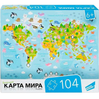 Пазл 104эл. "Карта мира" (Dream Makers)