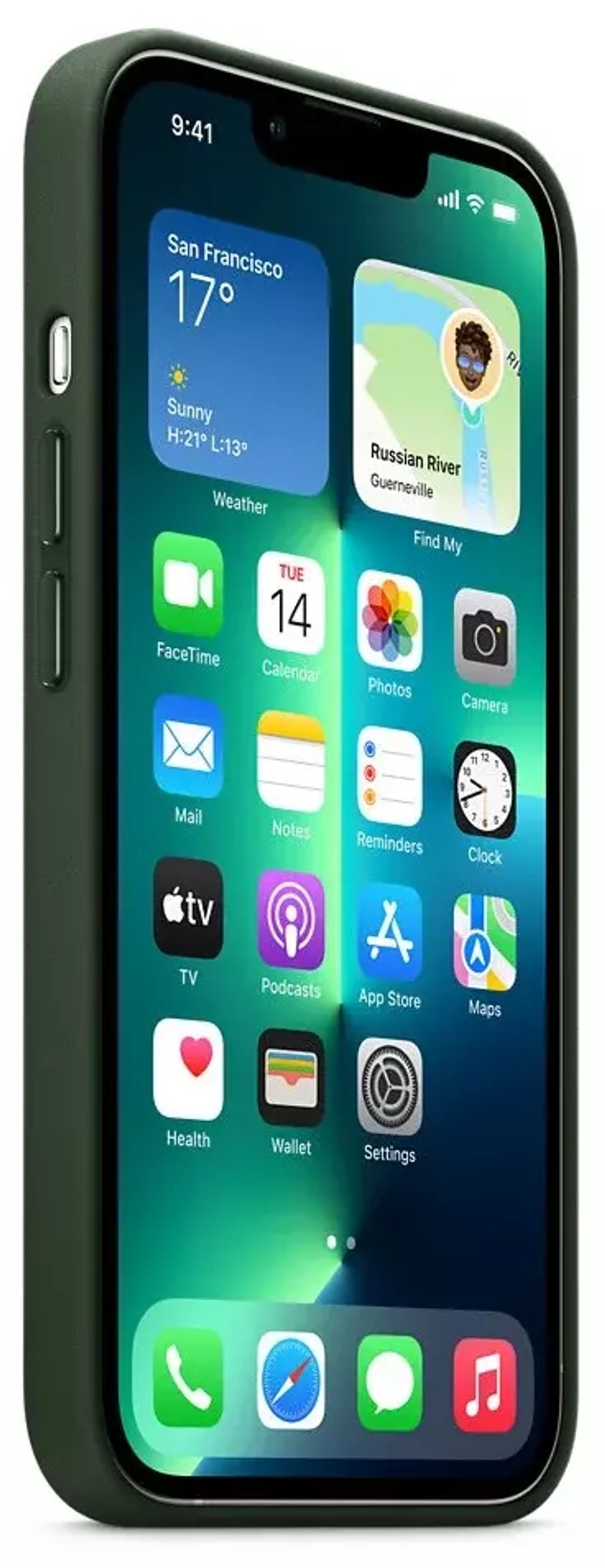 Чехол кожаный для IPhone 13 Pro Max Sequoia Green (MM1Q3ZE/A)
