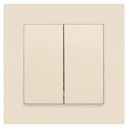 Выключатель Intro Accent 6-104-02 двойной, 10А-250В, IP20, СУ, AL/CU, слоновая кость