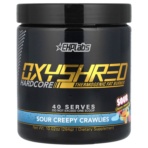 EHPlabs, OxyShred Hardcore, термогенное средство для сжигания жира, кислые жуткие насекомые, 284 г (10,02 унции)