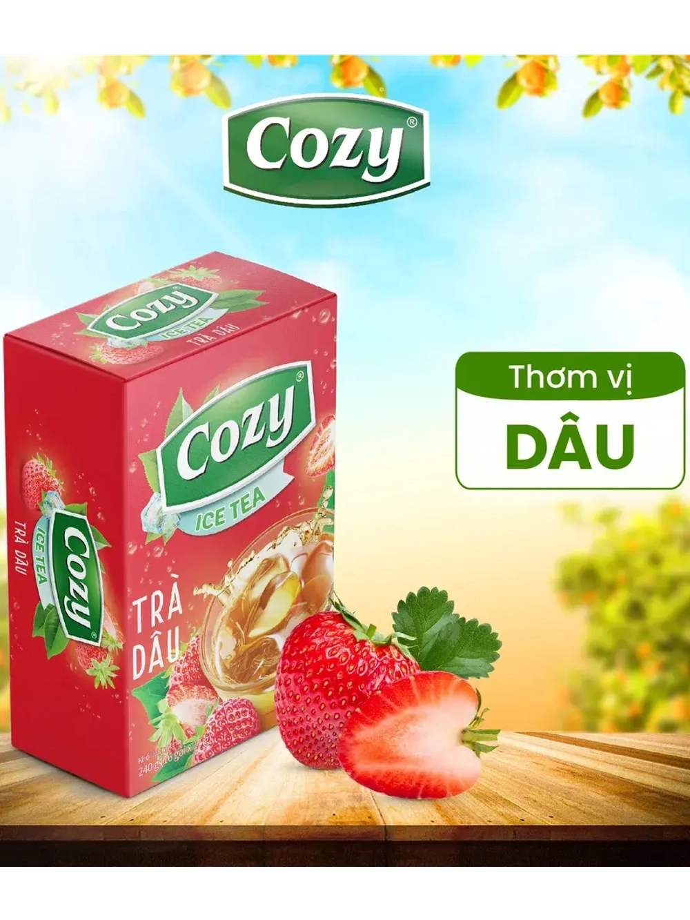 Вьетнамский холодный чай со вкусом Клубники 240 г