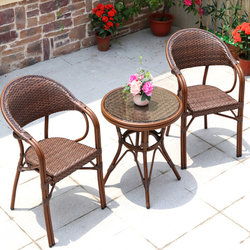 Кофейный набор Стол круглый из искусственного ротанга D60 БАМБУК «BAMBOO» + 2 Кресел  БАМБУК-2 «BAMBOO-2»