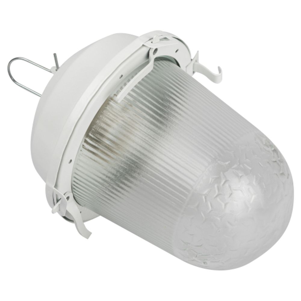 Светильник ЭРА НСП 02-100-001 без решетки Желудь сталь / стекло IP54 E27 max 100Вт 262х172 белый