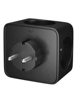 Разветвитель для розетки ФОТОН четверник куб 16А, черный