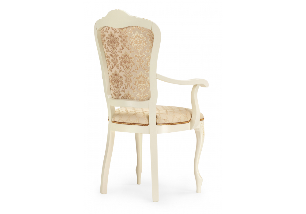 Стул деревянный Woodville Руджеро патина золото, бежевый, ножки белые