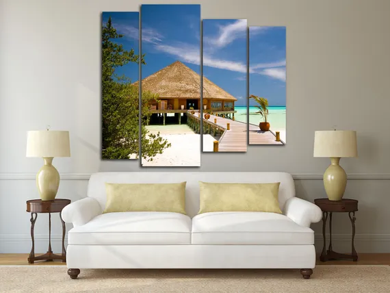 Модульная картина "Пляжный домик"