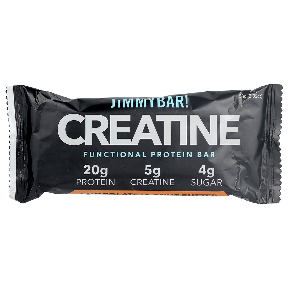 JiMMY!, Bars With Benefits™, протеиновый батончик с креатином, шоколад и арахисовая паста, 12 батончиков по 58 г (2,05 унции)