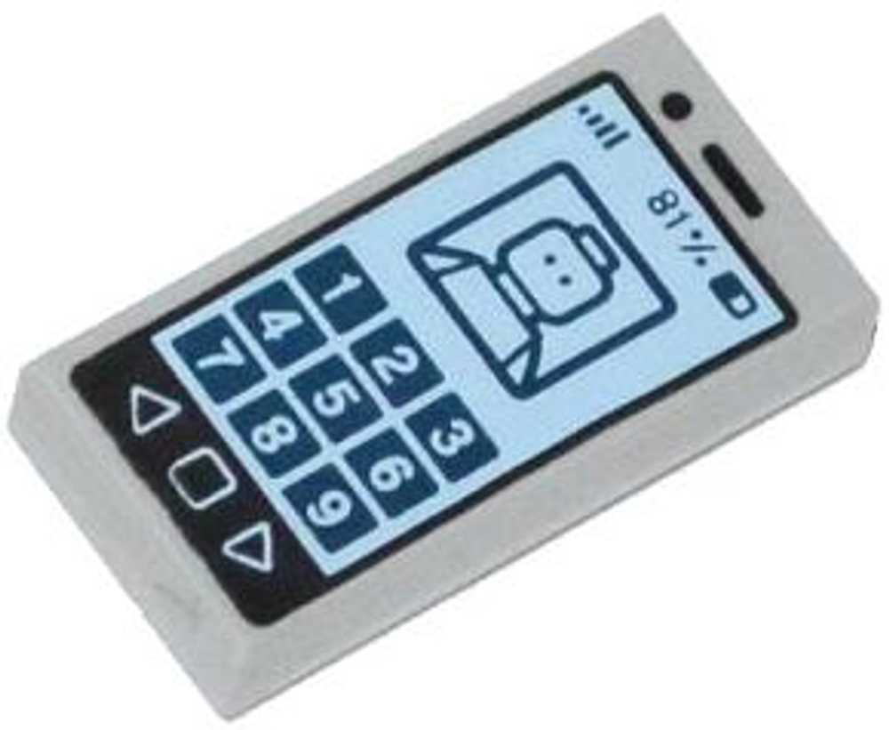 Тайл 1x2 (телефон) 3069pb0304, Light Bluish Gray