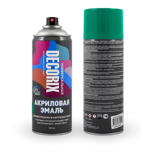 Эмаль аэроз. DECORIX акрил. изумрудная 520мл   0101-37 DX * АКЦИЯ