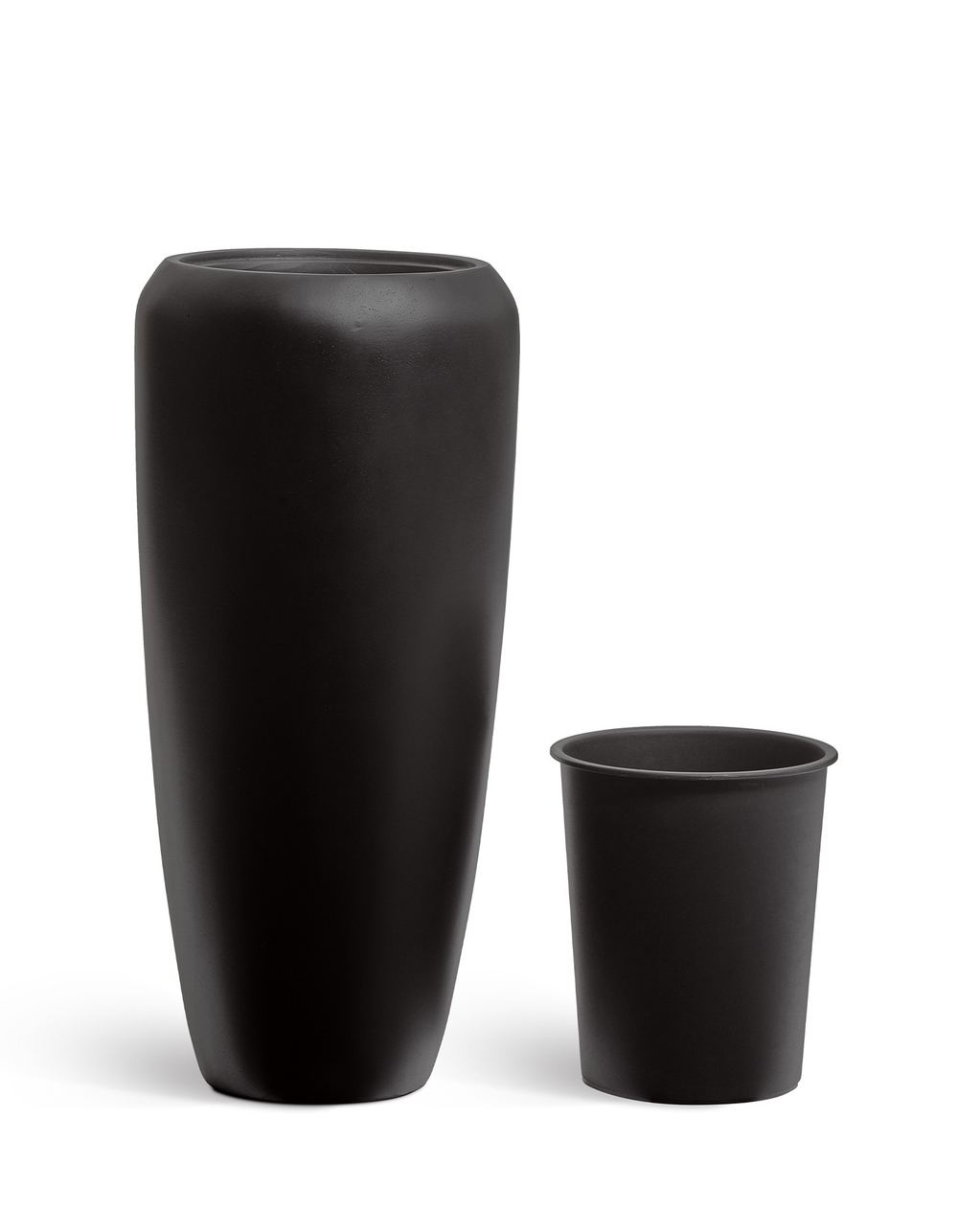 Кашпо TREEZ Effectory Black Stone Высокий конус Design Антрацит в-75 см, д-34 см 1/1 41.33-12-23-094-BLCK-075