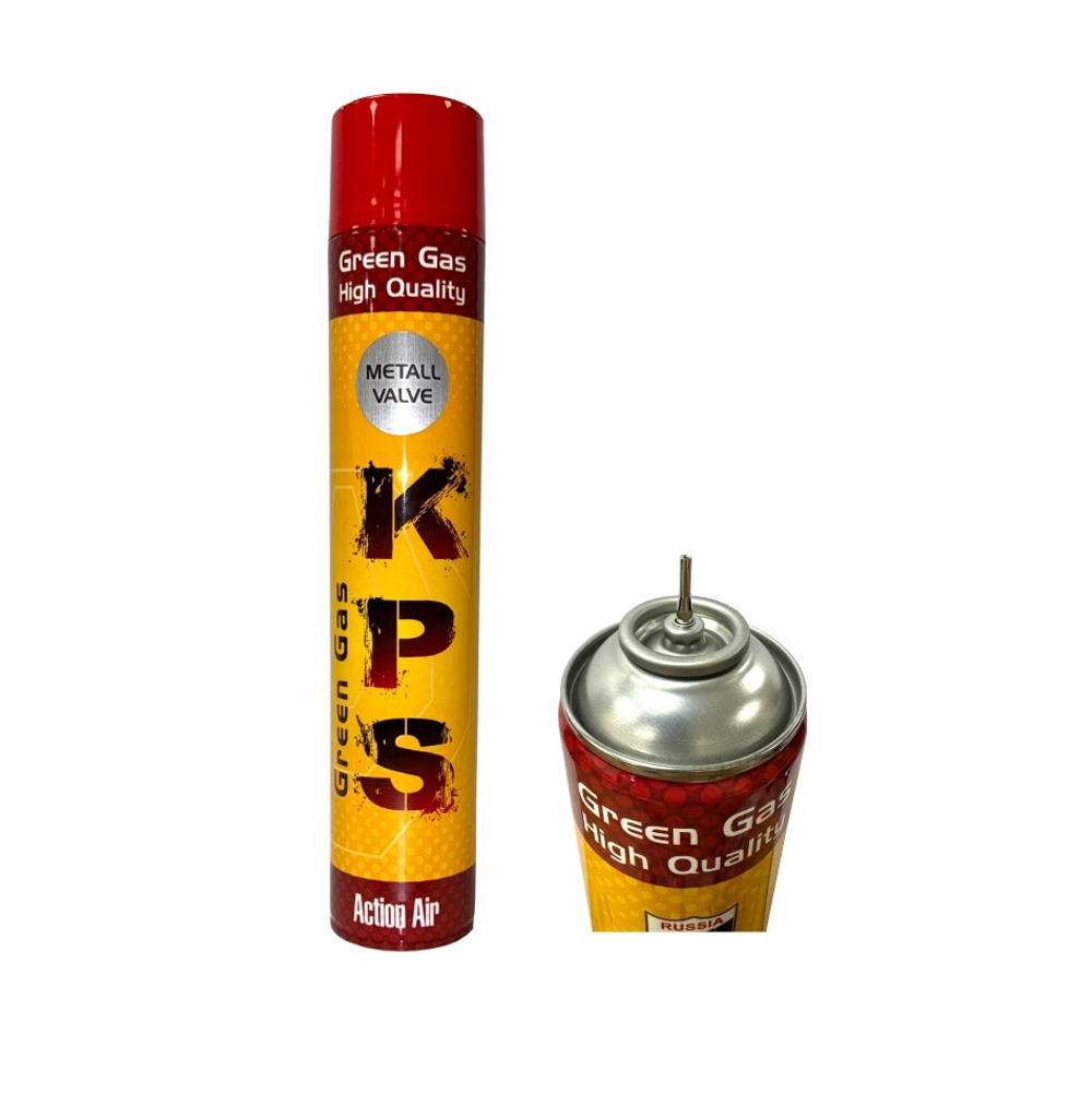 Газ страйкбольный KPS Green Gas Action Air (1000 мл) с металлическим клапаном