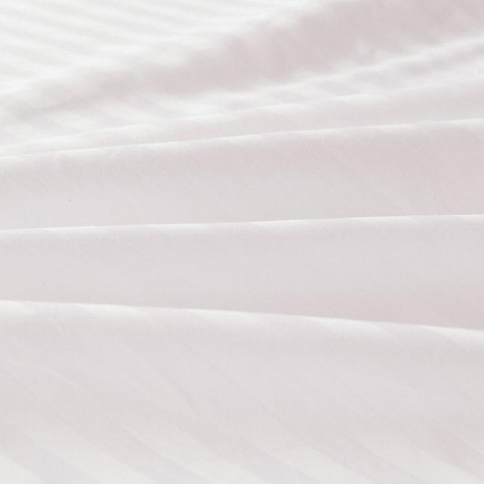 Простыня Страйп Сатин Однотонный Отель белый 100% хлопок на резинке 1x1 RR1CTH03616030