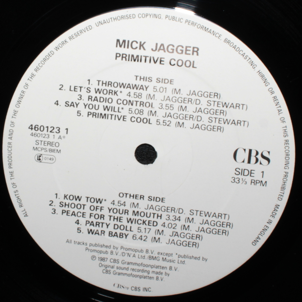 Mick Jagger / Primitive Cool (LP)