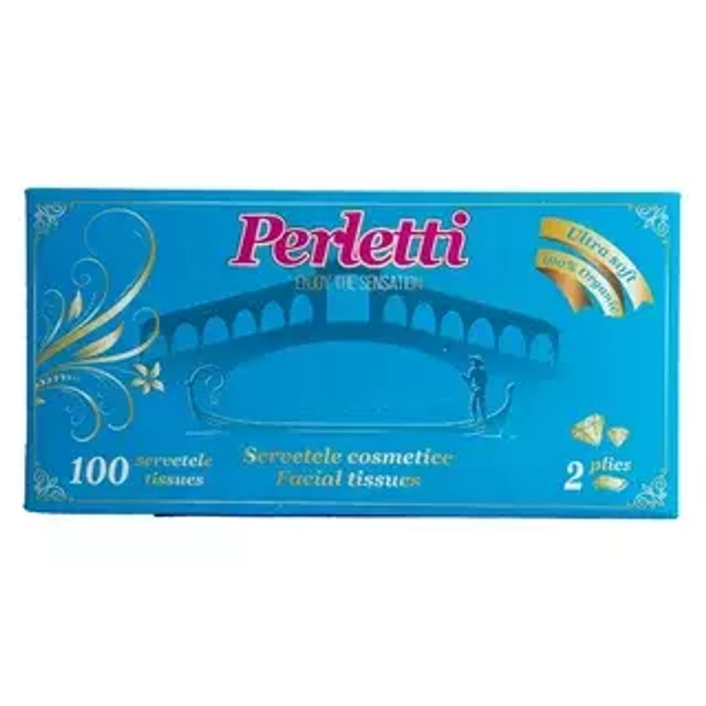 PERLETTI Салфетки косметические бумажные вытяжные 2-х сл  100шт  *20