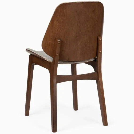 Стул Erza, серая ткань, орех