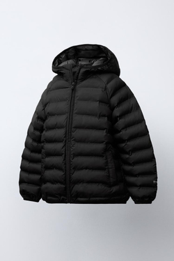 ZARA УЛЬТРАЛЕГКАЯ НЕПРОМОКАЕМАЯ КУРТКА, ЧЕРНЫЙ