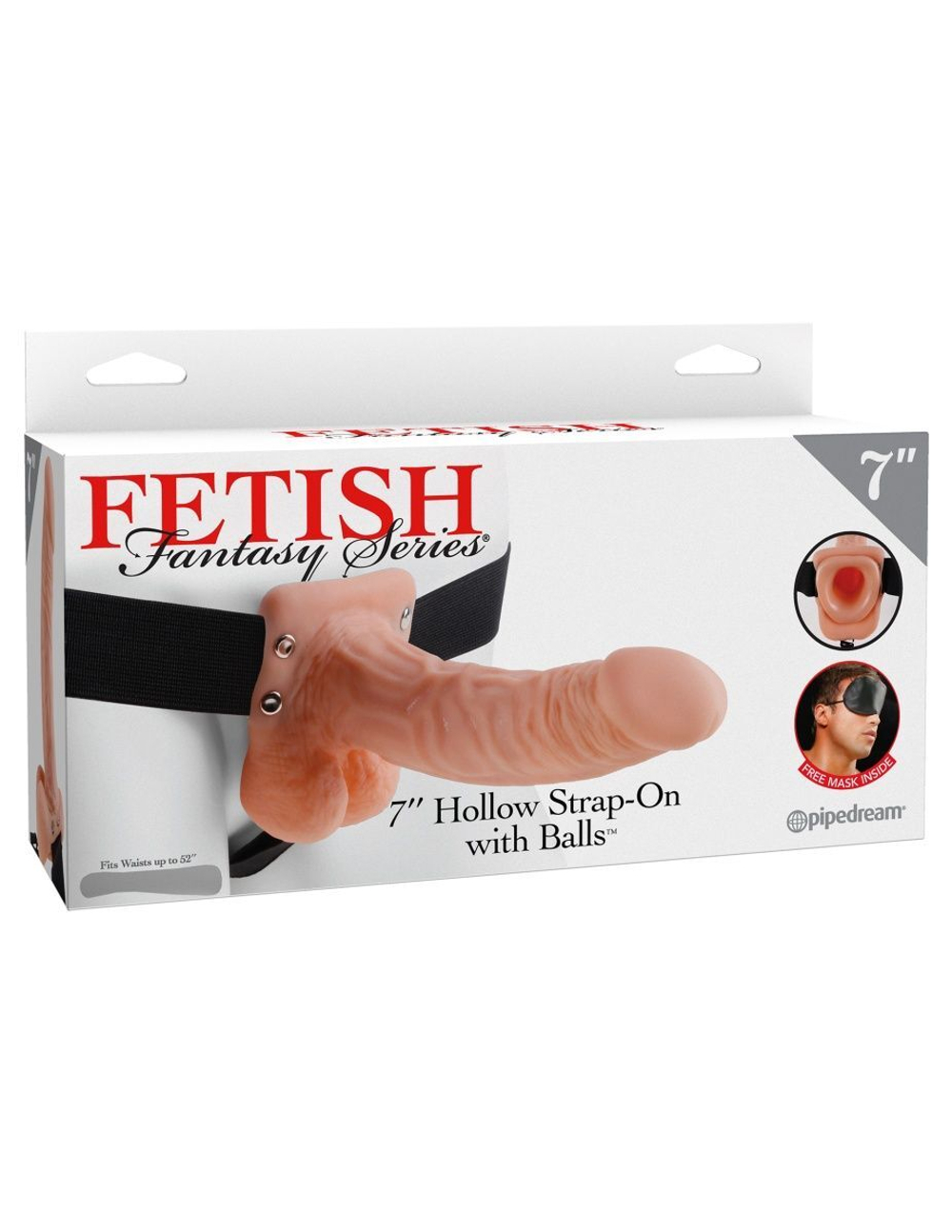 Телесный полый страпон Hollow Strap-On with Balls - 18,9 см. (Цвет: телесный)