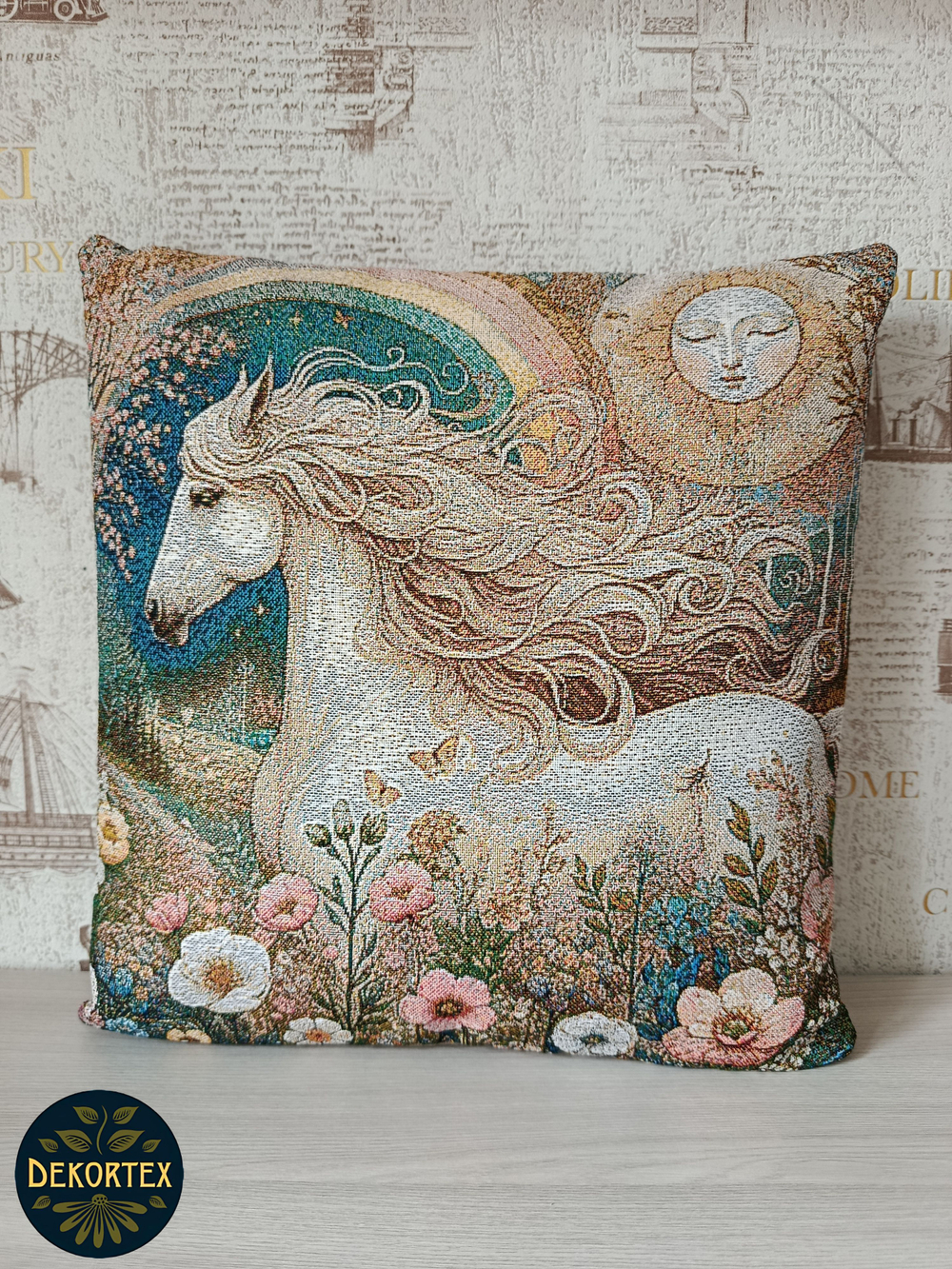 Декоративный гобеленовый чехол для интерьерной подушки Странник 38*38