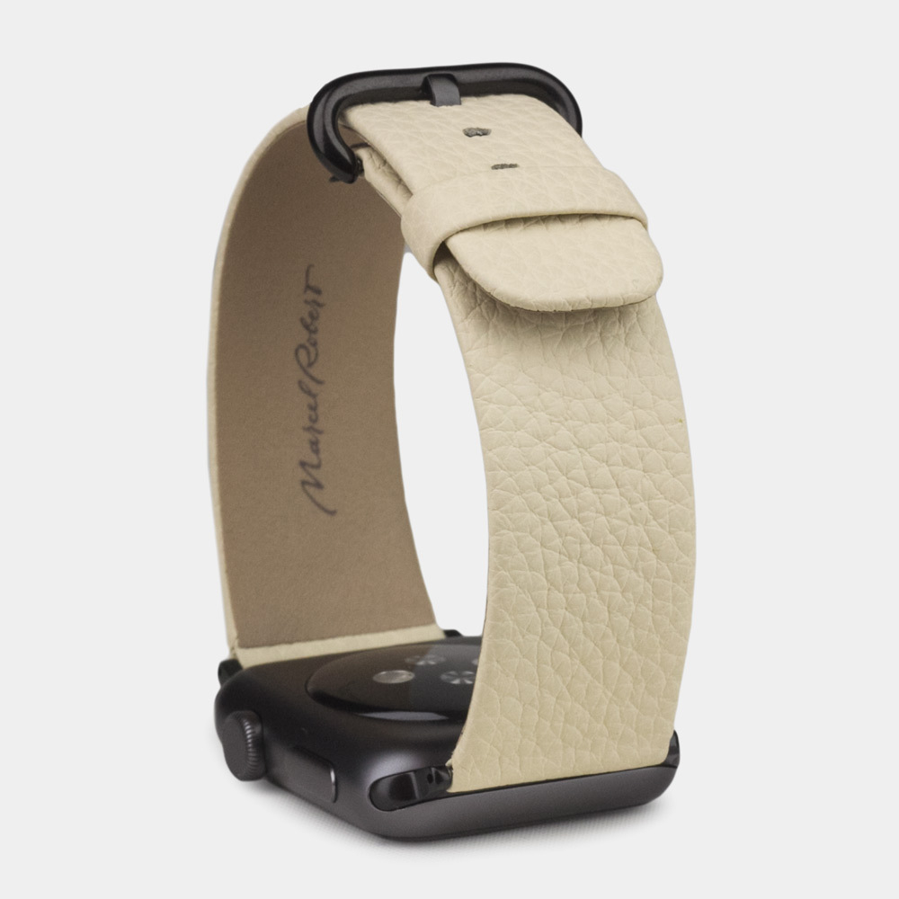 Ремешок для Apple Watch 44/45/46 mm из кожи теленка, молочного цвета