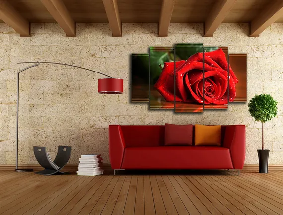 Модульная картина "Алая роза"