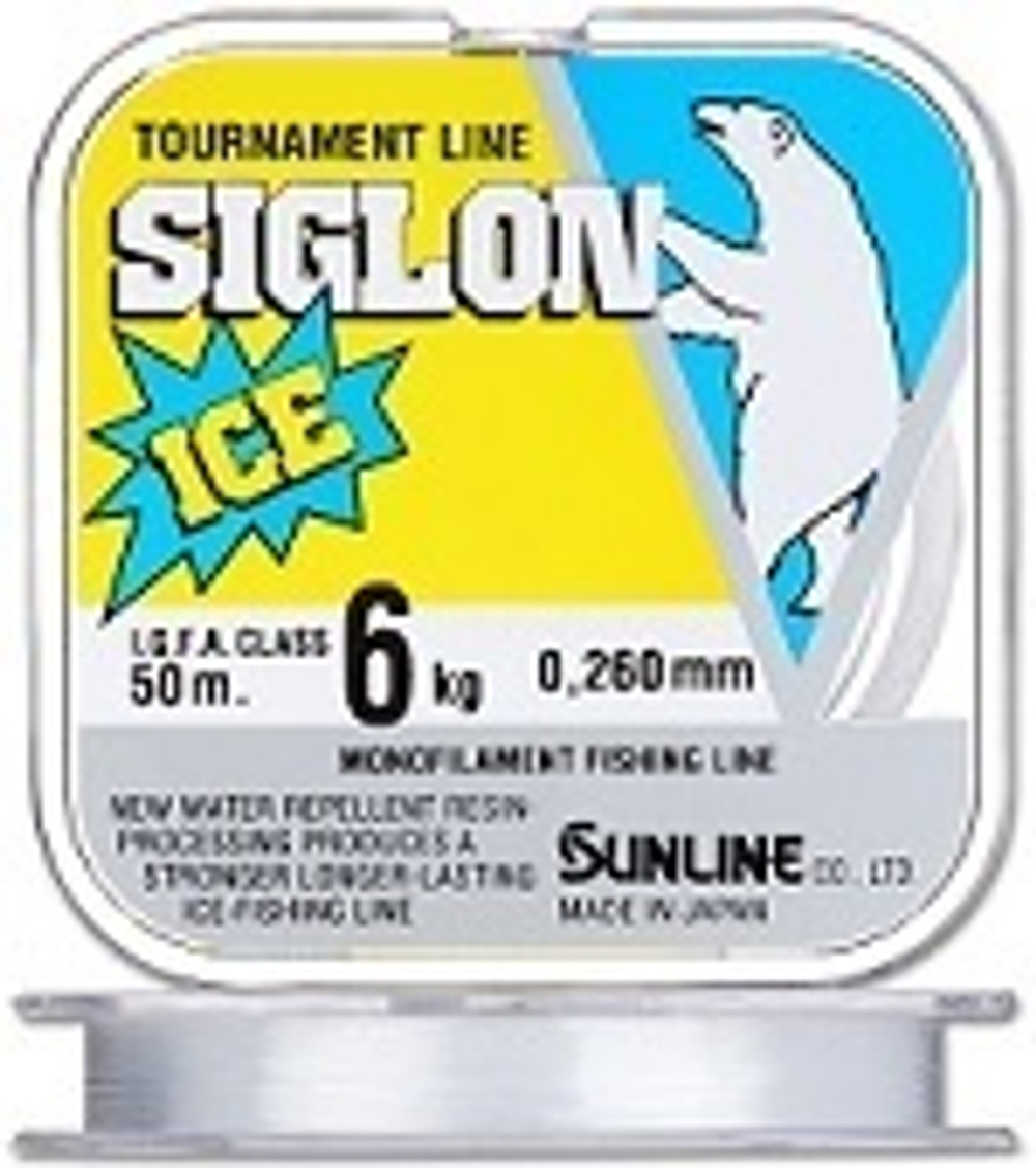 Леска SunLine Siglon V ICE Fishing 50m 2kg 0.8 0.148mm Прозрачная