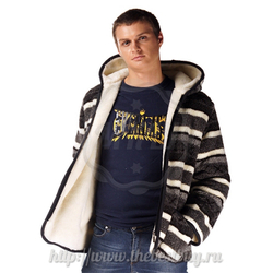 Мужская куртка Скандинавка  (с капюшоном) - разм. 42-62  (мод.952) - черная