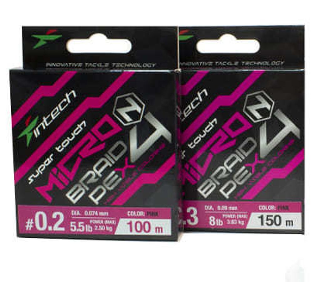 Шнур MICRON BRAID PE X4 INTECH 150м, 0.09мм, розовый