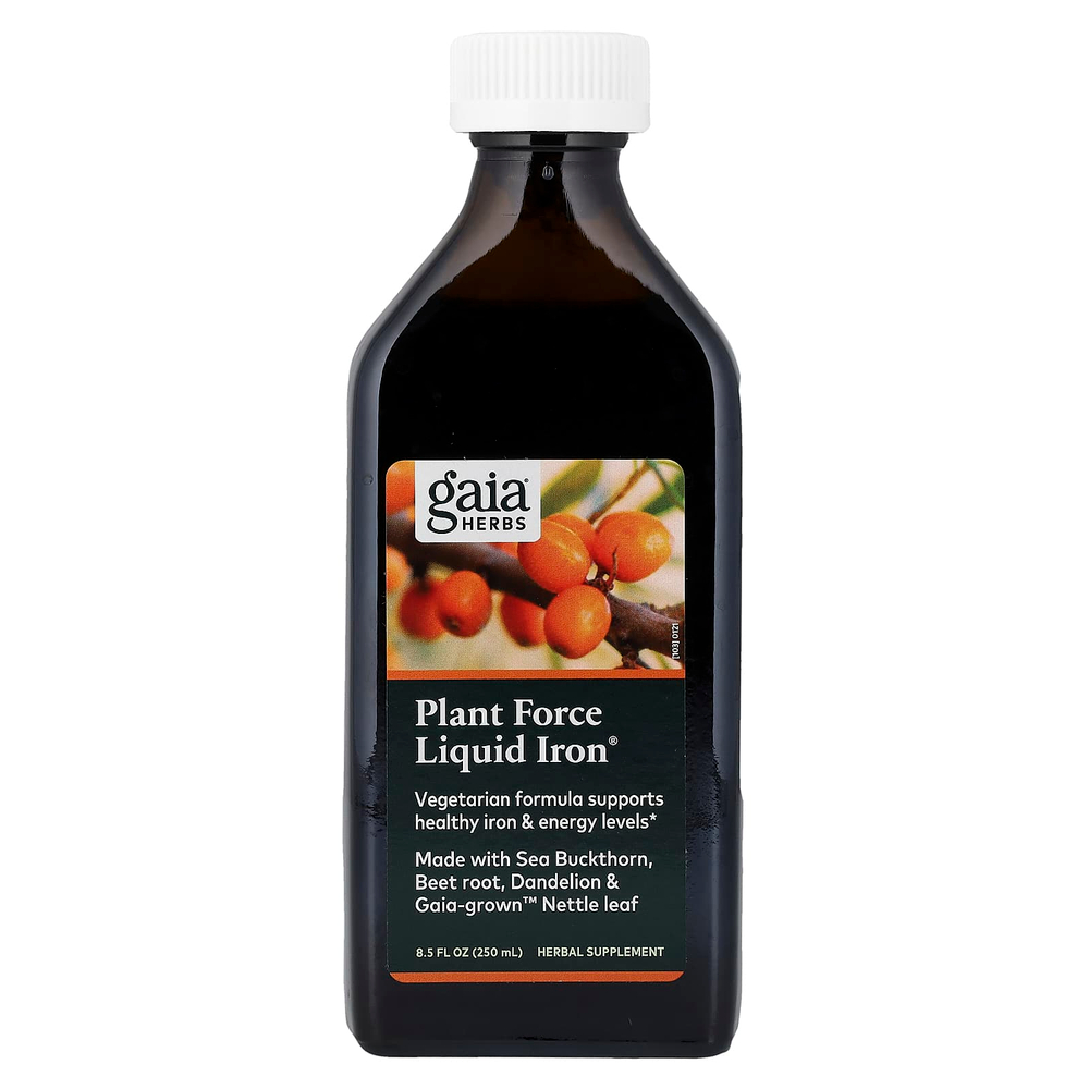Gaia Herbs, Plant Force Liquid Iron®, 250 мл (8,5 жидк. унции)