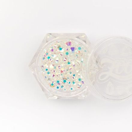1235 Стразы стеклянные прозрачные голография MIX (микс размеров) 200 шт