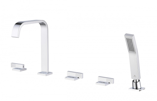 01133 Смеситель на борт ванны (5-отв,ХРОМ)  GANZER (10/1шт)