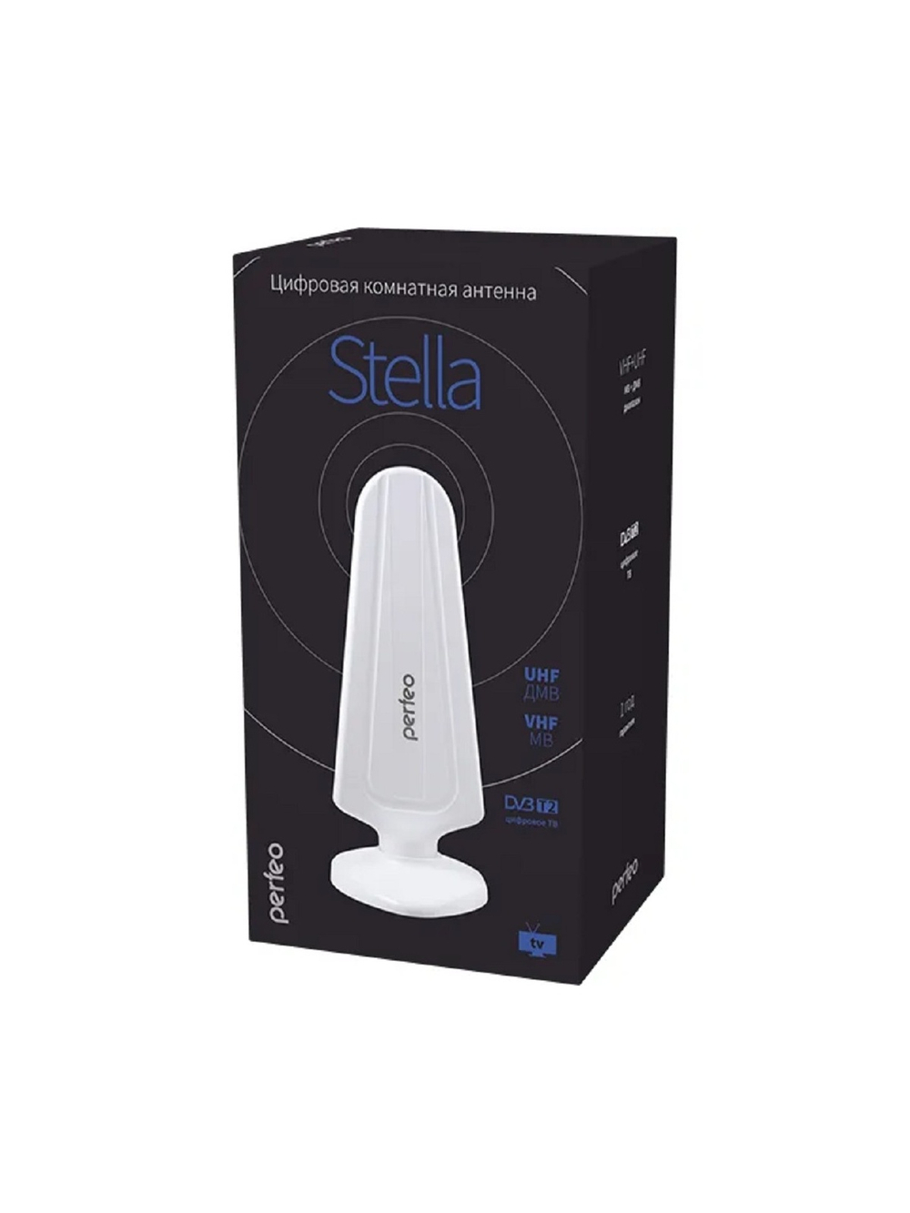 Perfeo ТВ антенна "STELLA", активная, встр. усилитель, DVB-T2 (PF-TV4563/PF_4506)