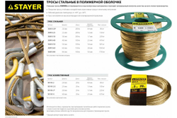 Стальной трос в полимерной оболочке STAYER d=2,5 мм, L=200 м 30410-25