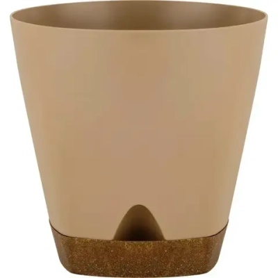 Горшок для цветов InGreen WOOD D170мм 2,5л с прикорневым поливом молочный шоколад/бук