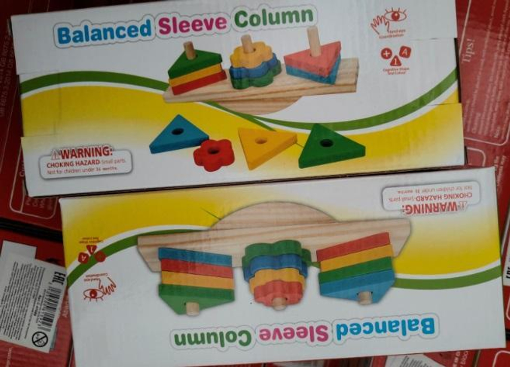 Развивающая игрушка деревянная Сортер на гвоздиках 3 элемента, коробка C-41684