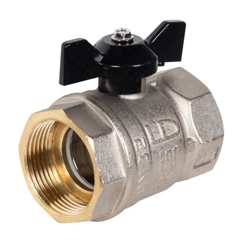 Кран шаровой латунный LD Pride 47.32.B-B.Б Ду 32 Ру 25 вн-вн, (бабочка)