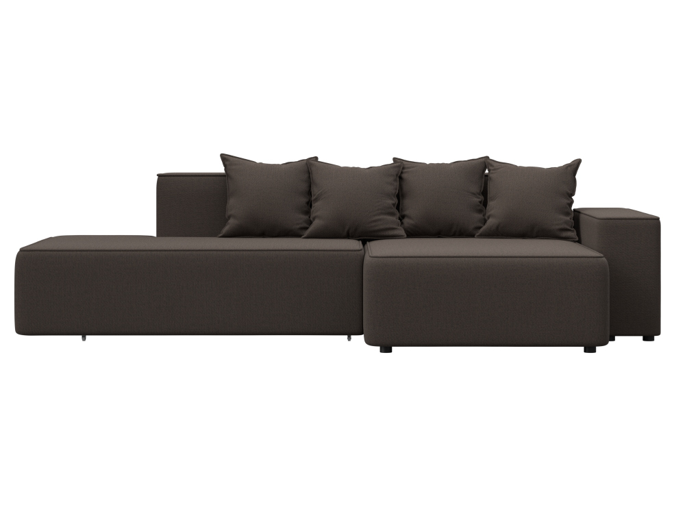 Диван угловой Лига-079 угол правый РОГОЖКА Амур 05 коричневый