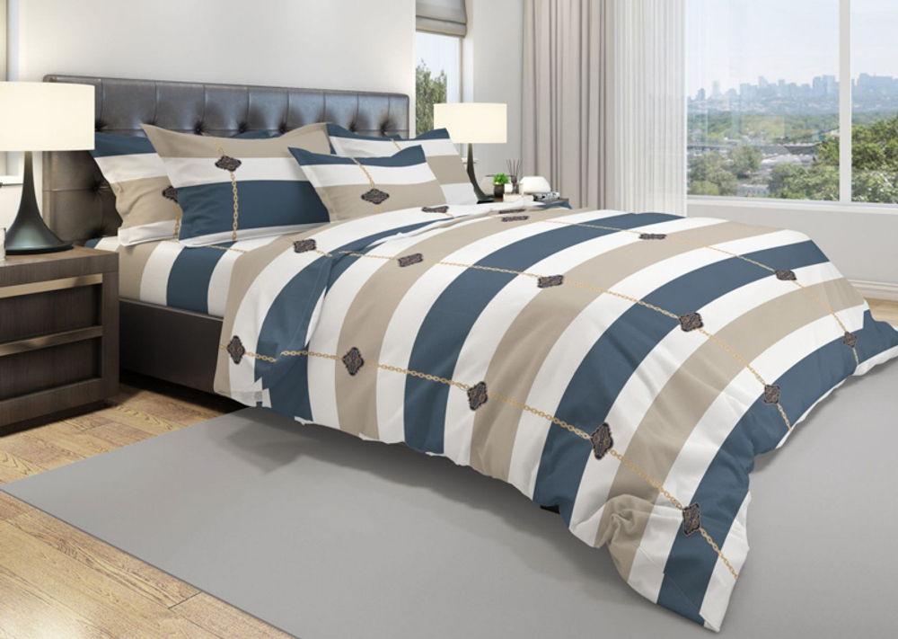 Комплект постельного белья Евро с простыней на рез.160х200 БЯЗЬ "Luxury" (нав. 50х70 или 70х70)