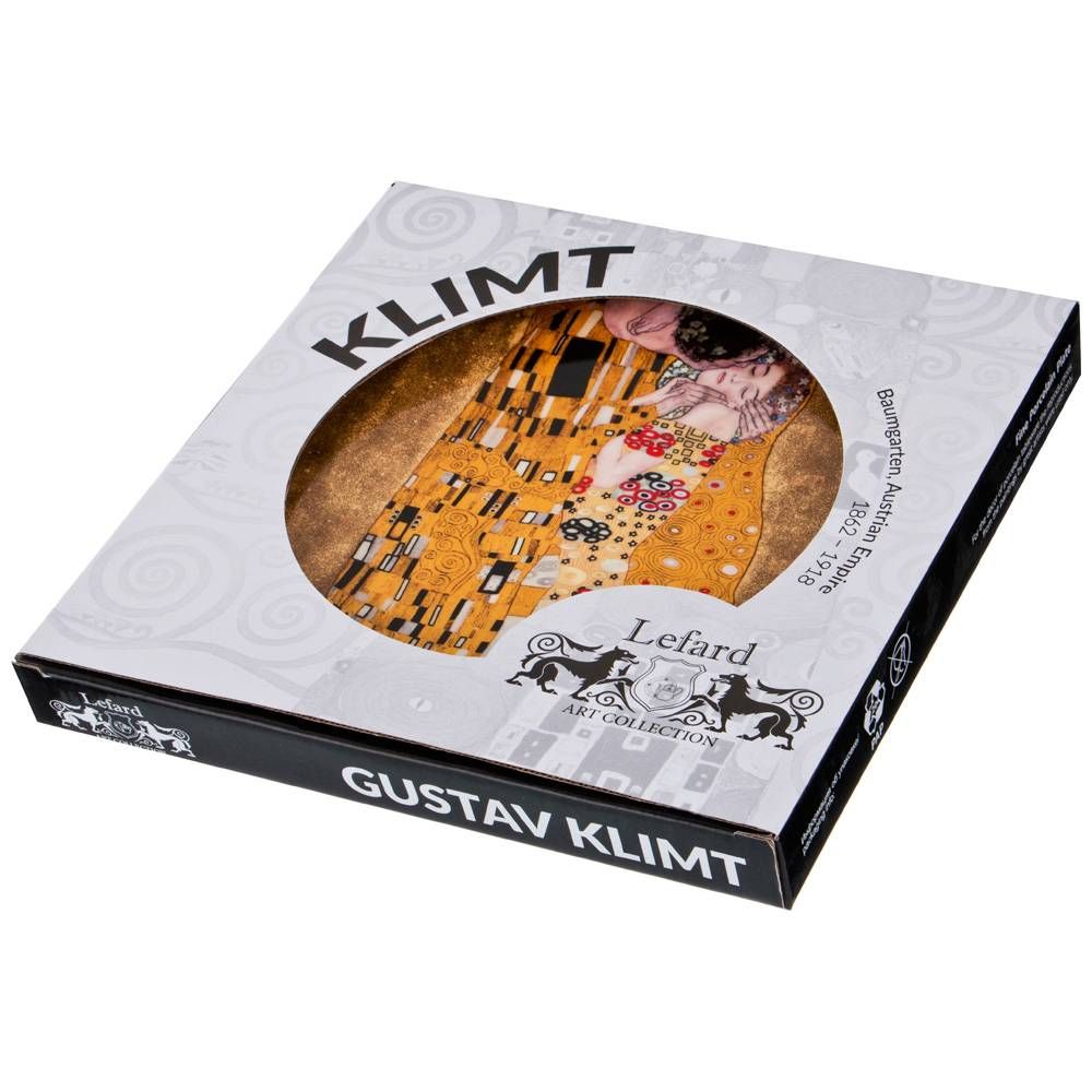 ТАРЕЛКА КВАДРАТНАЯ LEFARD "ПОЦЕЛУЙ" (Г. КЛИМТ) 26 СМ ЗОЛОТОЙ (КОР=24ШТ.)
