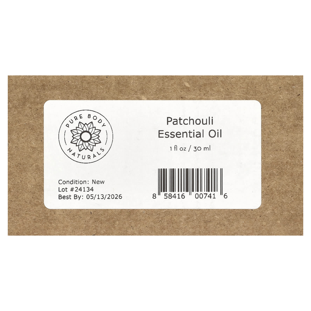 Pure Body Naturals, 100% чистое эфирное масло, пачули, 30 мл (1 жидк. унц.)