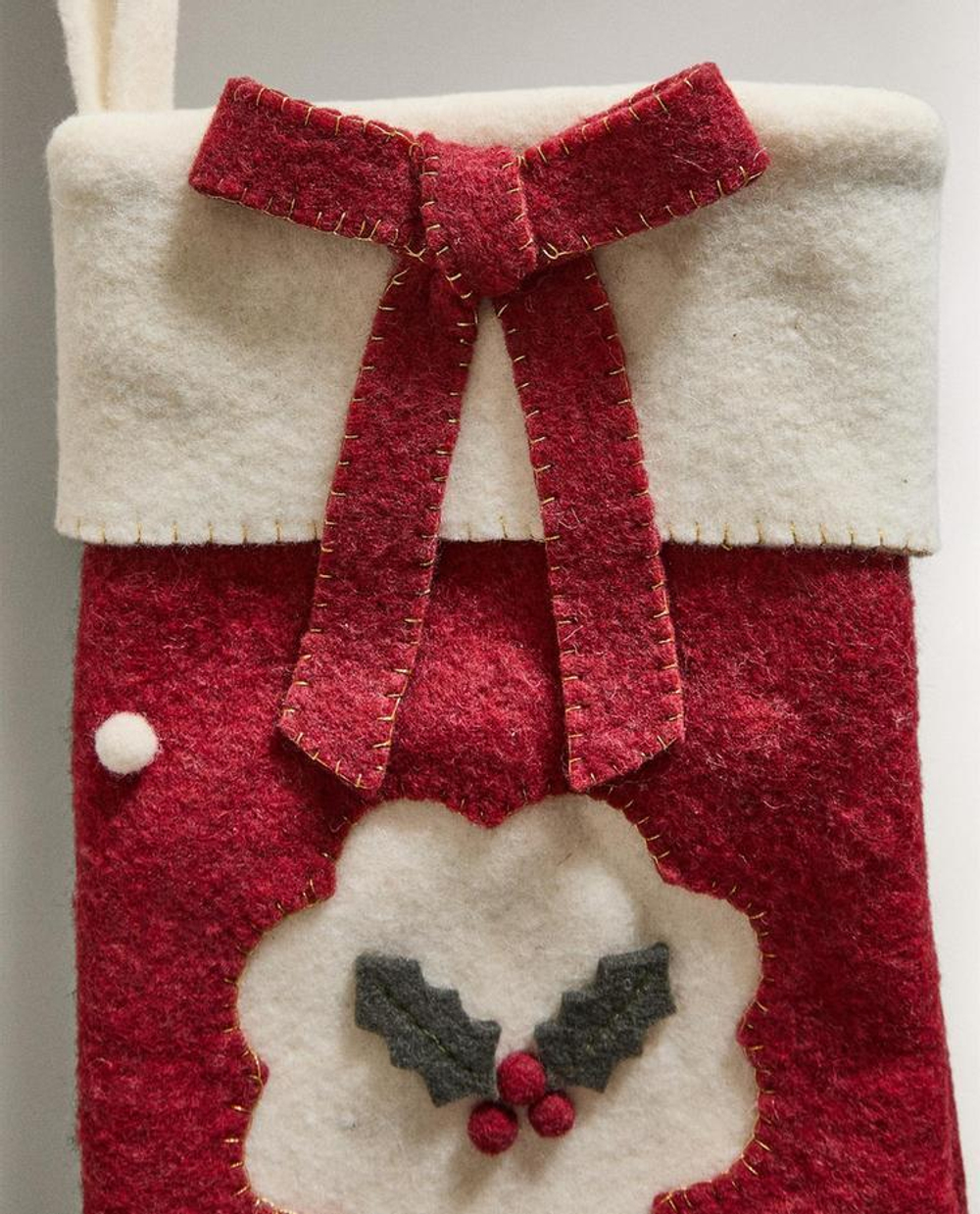 ZARA HOME РОЖДЕСТВЕНСКИЙ НОСОК ИЗ ФЕТРА, КРАСНЫЙ