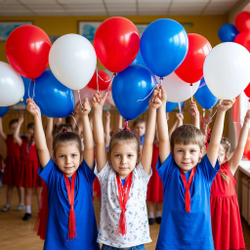 Набор 30шт. Воздушные Гелиевые Шары Триколор на 1 сентября