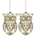 Подвеска «Мудрая сова» 10 см (набор 2 шт), золото